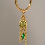 14K GOLD - PERIDOT - GREEN ONYX - CHARM