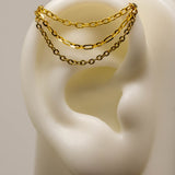 14k GOLD TRIPLE EAR CHAIN