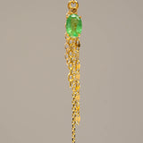 14k GOLD ZAMBIAN EMERALD AND ROSE CUT DIAMOND CHARM