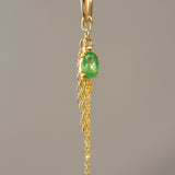 14k GOLD ZAMBIAN EMERALD AND ROSE CUT DIAMOND CHARM